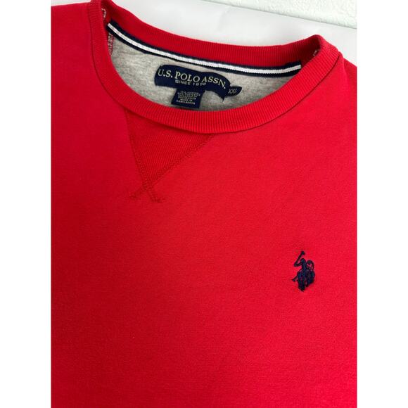 US Polo Assn Size XXL 2XL Sweatshirt Red Holiday Christmas Soft Crew Neck Men's - Picture 2 of 7